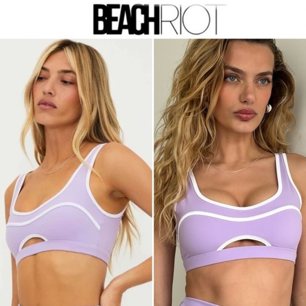Beach Riot Moxie Top French Lavender Light Purple Sports Bra Sz S NWT 98$